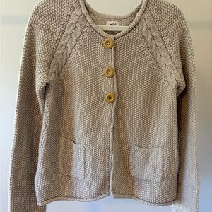 Mini Boden Girl’s Beige Cardigan with Button Accents